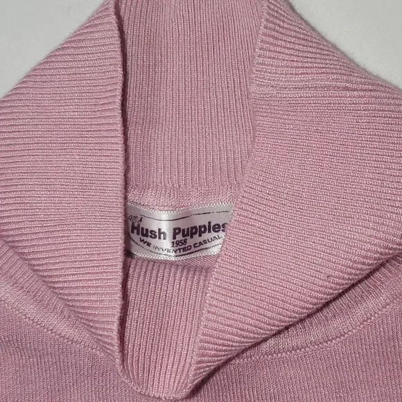 Hush Puppies Mock Neck Pullover  Sweater 90s Pink Sz Small - Picture 10 of 10